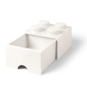 4-Stud Brick Drawer - White