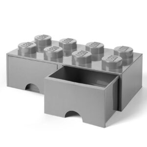 LEGO 8-Stud Medium Stone Gray Storage Brick Drawer