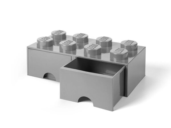 LEGO 8-Stud Medium Stone Gray Storage Brick Drawer