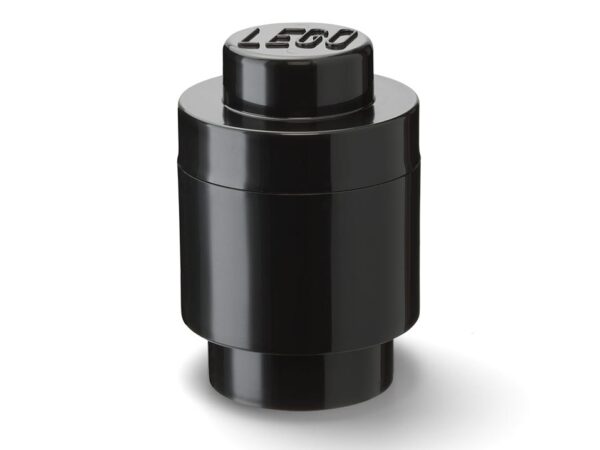 1-Stud Round Storage Brick - Black