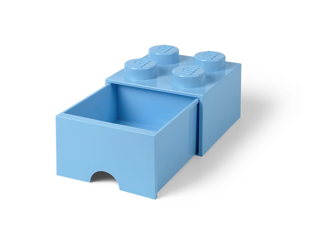 4-Stud Brick Drawer - Light Blue