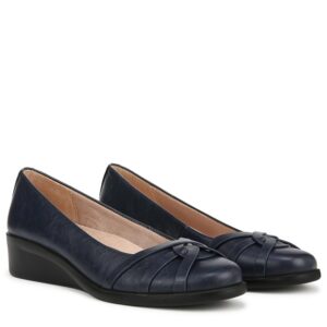 Lifestride Women's Jorie Ballet Wedge Shoes (Lux Navy Faux Leather) - Size 10.0 M