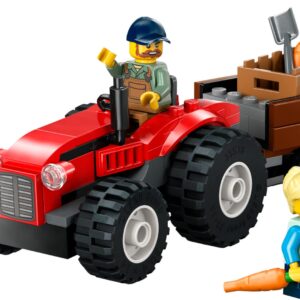 Red Farm Tractor with Trailer & Sheep